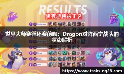 世界大师赛循环赛前瞻：Dragon对阵西宁战队的状态解析